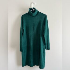 J. Crew Supersoft Turtleneck Emerald Green Dress - M